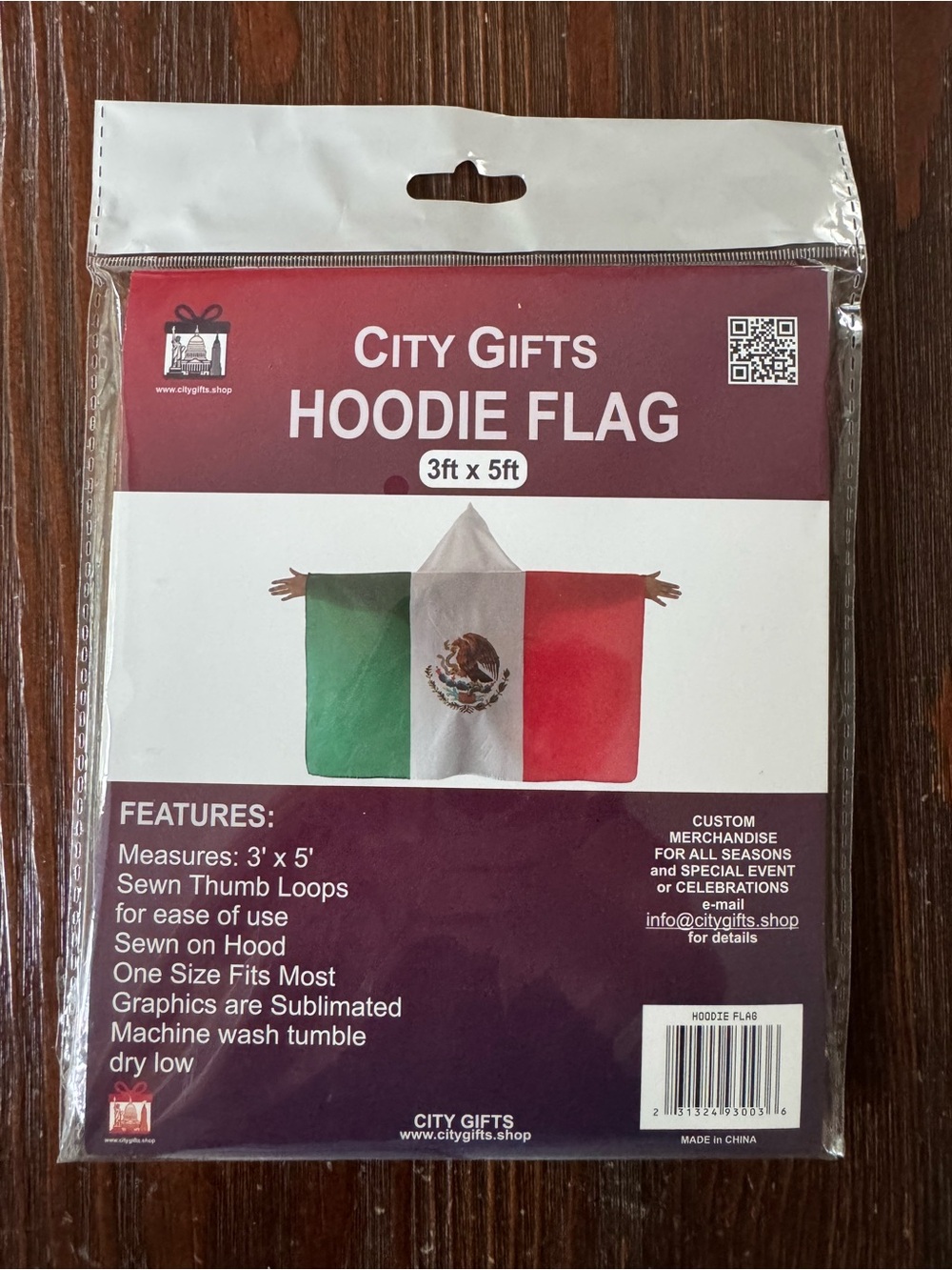 Wearable Mexican Flag Cape Hoodie Banner sports soccer futbol World Cup Olympics
